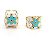 #4: (イウハ) IUHA お花ピアス スワロフスキー社製クリスタル (ブルーフラワー)