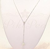 #3: PikiPea (ピキペア) ネックレス Necklace 胸元にラインストーンのボールが揺れる 上品な女性らしさを演出する　Y字ネックレス