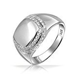 #1: [ブリング・ジュエリー] Bling Jewelry メンズ 純銀スターリングシルバー 925 CZ キュービックジルコニア シングレット リング [インポート]