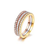 #6: [ベラ バリー] Bella Barry 3連 エタニティリング 細い 華奢 CZ 指輪 レディース ペア かさね付け サイズ 14号