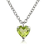 #4: nadi K18WG ペリドット 5mm ハート ペンダント シルバー 925 チェーン ネックレス