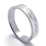 #1: ［テメゴ ジュエリー］TEMEGO Jewelry メンズレディースステンレススチールプロミスリングカップルのウェディングバンド「恋に落ちます」[インポート]