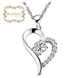 #6: 【母の日フェア】ネックレス レディース プレゼント 可愛い オープンハート シルバー おしゃれ プレゼント用ジュエリーボックス付き 40cm＋5cmチェーン Bonheur(ボヌール)