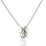 #7: 【SWAROVSKI GEMS]#28322　イニシャルネックレス《ホワイトゴールド》　スワロフスキージェム　ペンダント (H)