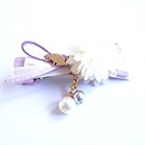 #1: Cat’s Love Potion 猫 和 ヘアアクセサリー ふわはな パール 和風 ヘアクリップ (葵, クリップ：左留め)