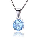 #3: Jewelrypalace 2.46ct 天然石 11月 誕生石 スカイブルー トパーズ ペンダント ネックレス シンプル スターリング シルバー925 チェーン 45cm