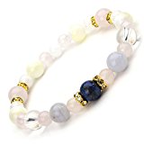 #10: [ ハッピーボム ] 12月 ラピスラズリ 誕生石 コンビネーション ブレスレット 天然石 パワーストーン 成功 強運 内周15cm