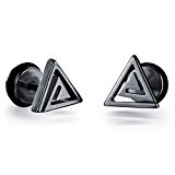 #6: [リッチ頂点] Richapex 三色セット　ピアス　メンズピアス　ユニセックスピアス　レディースピアス　 イヤリング　ジュエリー　アクセサリー 　サージカルステンレス製 (ブラック)