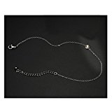 #6: (マイクイーン) maikun アンクレット　極細　ワンストーン　キラキラ　チェーン ステンレス製 シルバー