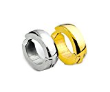 #7: [ラグレ]LUXRE 球面仕上げフェイクピアス フープイヤーカフ ステンレス 13mm 2個セット(シルバー×ゴールド)