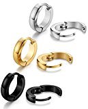 #6: Jstyle[ジェイスタイル]【3色セット】フープ　ピアス　メンズ　片耳　ピアス　レディース　イヤリング　幅3mm　金属アレルギー対応　サージカルステンレス製 (サイズ：12ｍｍ)