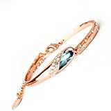 #5: 【SWAROVSKI ELEMENTS】ティアドロップ エレガントブレスレット スワロフスキーエレメンツ ＃4161 (ブルー×ピンクゴールド)