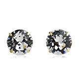 #4: nadi K18 スワロフスキー クリスタル #1088 約4mm ゴールド 4本爪 スタッド ピアス