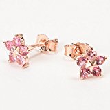 #7: ピアス LEREVE (ラレブ) ブランド SAKURA STAR Silver925と天然宝石10石のピアス 桜ピンク 18金 (K18 )ピンクゴールド コーティング
