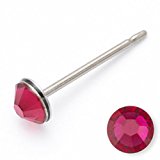 #7: 医療用素材のセカンドピアス スワロフスキーのチタン製ルビー