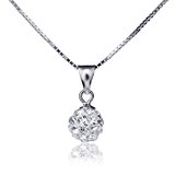 #3: [ギフトジュエリー]クリスタルボール8mm・ネックレスペンダントシルバー925【エコーパッケージ　ミニポーチ付】NCW8