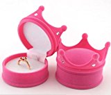 #8: かわいい 王冠風 ジュエリーボックス Jewelry BOX サプライズ プレゼント用 / ネックレス・イヤリング・ピアス・リングに対応 / ギフトに (ピンク)
