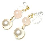 #5: イヤリング 樹脂 ノンホール ピアス レディース クリスタル パール 0768E deux モルガナイト