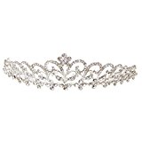 #2: 【ノーブランド品】結婚式　ウェディング用　クリアラインストーン付　プリンセス　ティアラ　（シルバー）