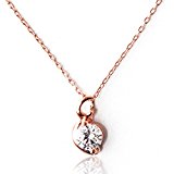 #6: 【SWAROVSKI GEMS]#28322　イニシャルネックレス《ピンクトゴールド》　スワロフスキージェム　ペンダント (E)