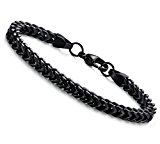 #9: Jstyle[ジェイスタイル] ステンレス ブレスレット メンズ ブラック チェーンブレスレット 腕輪 金属アレルギー対応 サージカルステンレス製 長さ21.5cm