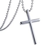 #10: Trendsmax シンプル　プレゼント　メンズ 　レディース 　ペンダント　十字架　クロス　聖書　祈り　クラシック ,チョーカー,ステンレス, カラー:シルバー　ペンダント　 41MM*23.5MM*5MM