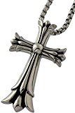 #5: [D.E.E.D] ステンレス シルバーアクセサリー メンズ ネックレス クロス 十字架 ダブルクロス 316L 金属アレルギー