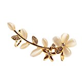 #7: E821 可愛い花のイヤーカフが登場 お洒落 イヤーカフ イヤーフック レディースアクセサリー (右耳)