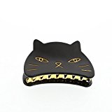 #5: 【plaisir cochon】ﾌﾟﾚｼﾞｰﾙｺｼｮﾝ ねこ顔バンスクリップ・大/ブラック