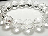 #6: ハイパーヒーリング AAAAA 64面カット クリスタル本水晶 数珠ブレスレット 大玉12mm 【パワーストーン】【天然石】【開運】【お守り】FFF-481 (内周：約16cm)