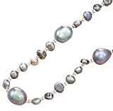 #9: Strength そろそろ本物志向 淡水パール ネックレス （120cm） 淡水 真珠 首飾り パール アクセサリー レディース (パールグレー)