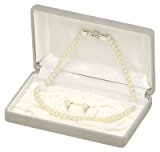 #10: 柔らかな感触のフロッキング調ジュエリーケース(用途：パールネックレス・イヤリング用) 【グレー】 …