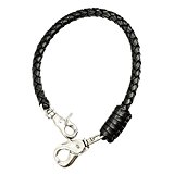 #6: ジナブリング (JINA BRING) ウォレットチェーン USAから直輸入 財布のカスタムに 牛革編み込み ブラック ショートタイプ