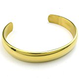 #5: KONOV ジュエリー ファッション アクセサリー メンズ ブレスレット, クラシック シンプル バングル, ステンレス, カラー:ゴールド(金);[ギフトバッグを提供]