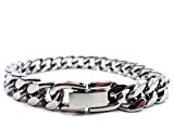 #10: （ 京都 おかげさまで ） ステンレス 喜平 ブレスレット 4面カット 鏡面仕上げ 幅８ｍｍ 中折れ式 ジョイント (ステンレス幅８ｍｍ, 18)