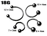 #2: サーキュラーバーベル 【18G】（ボディピアス/ボディーピアス）　最大直径（内径）12mm×ボール3mm