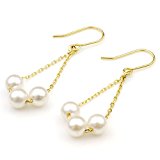 #4: nadi K18YG 3.5-4.0mm アコヤ ベビーパール 本真珠 チェーンピアス