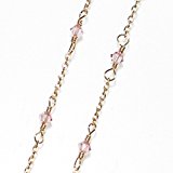 #9: 軽くてネックレスにもなる「2WAYスワロフスキー・メガネチェーン（レディース眼鏡ストラップ）」(ローズピンク)