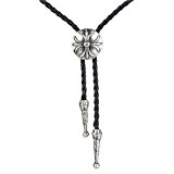 #9: ARMA ループタイ ネックレス クロムハーツ風 クロス コンチョ レザー 革紐 チョーカー メンズ シルバー