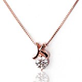 #2: 【SWAROVSKI GEMS]#28322　イニシャルネックレス《ピンクトゴールド》　スワロフスキージェム　ペンダント (K)