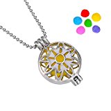 #10: HooAMI白K 中空 花ボール形　開閉式　アロマペンダントネックレス60cm-1