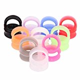 #5: ボディピアス ボディーピアス ソフトシリコン フレア ダブルフレア トンネル プラグ 埋め込み (サイズ) 00Ｇ (カラー) クリア 1個 片耳