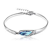 #6: [ミャオミャオ] Miaomyao クリスタル 水晶 ブレスレット CZダイヤ シルバー レディース (ブルー)