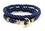 #8: Hallery合金DIY Twining織りGildedアンカーロープブレスレット