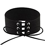 #8: xy fancy ネックレス チョーカー ブラック レザー レース ガールズ おしゃれ リボン チェーン 可愛い チョーカー 首輪 少女 レディース かわいい 女性 ゴシック パンク アクセサリー 黒