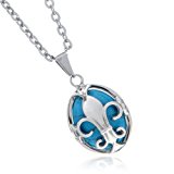 #10: [ナピスト]Napist 316L サージカルステンレス ネックレス 天然 ターコイズ 百合 の 紋章 メンズ