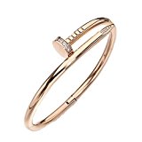 #1: キラキラ付き 一本釘ブレスレット (ピンクゴールド)