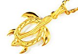 #3: aBALENT(アバレント) 18k ホヌネックレス　ハワイアンジュエリー　ゴールドネックレス　18kネックレス　亀ネックレス　サージカルステンレスチェーン付　アレルギー対応