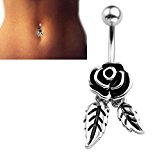 #7: PiercingJ　14Ｇ復古　クラシック　バラ　へそピアス /へそピ /腹リング　316Lサージカルステンレス　ボディーピアス　レディースジュエリー