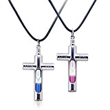 #7: [メルキュート] Merqute ペアネックレス 砂時計 十字架 クロス シルバー ペア M-186